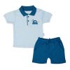 Conjunto para bebê camisa polo manga curta e bermuda favorite cars