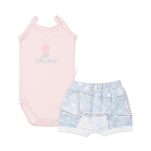 Conjunto para bebê body alcinha e short little baby