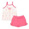 Conjunto infantil blusa alcinha e short tulipas e borboletas