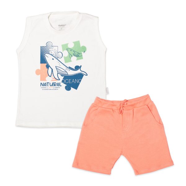 Conjunto infantil camiseta machão e bermuda jubarte