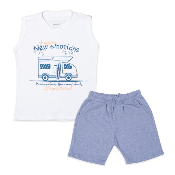 Conjunto infantil camiseta machão e bermuda motorhome