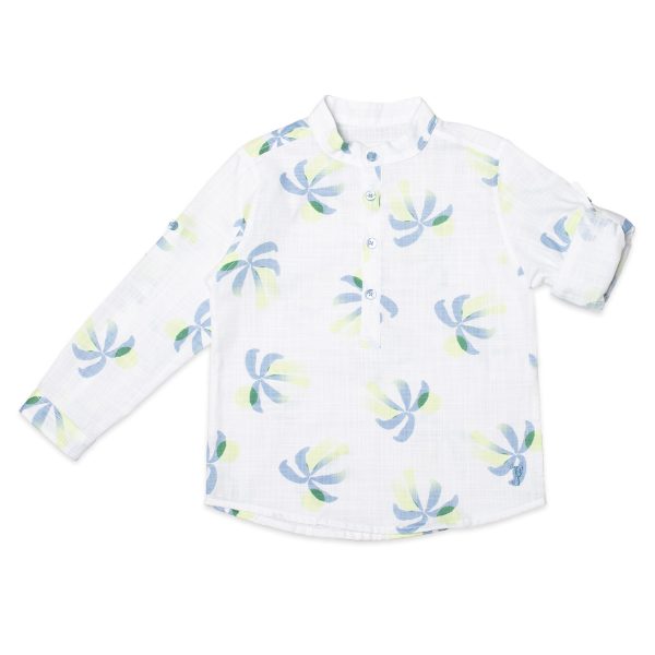 Camisa infantil manga longa tecido coqueiros